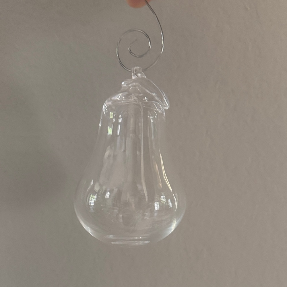 Simon Pearce hand blown glass pear ornament